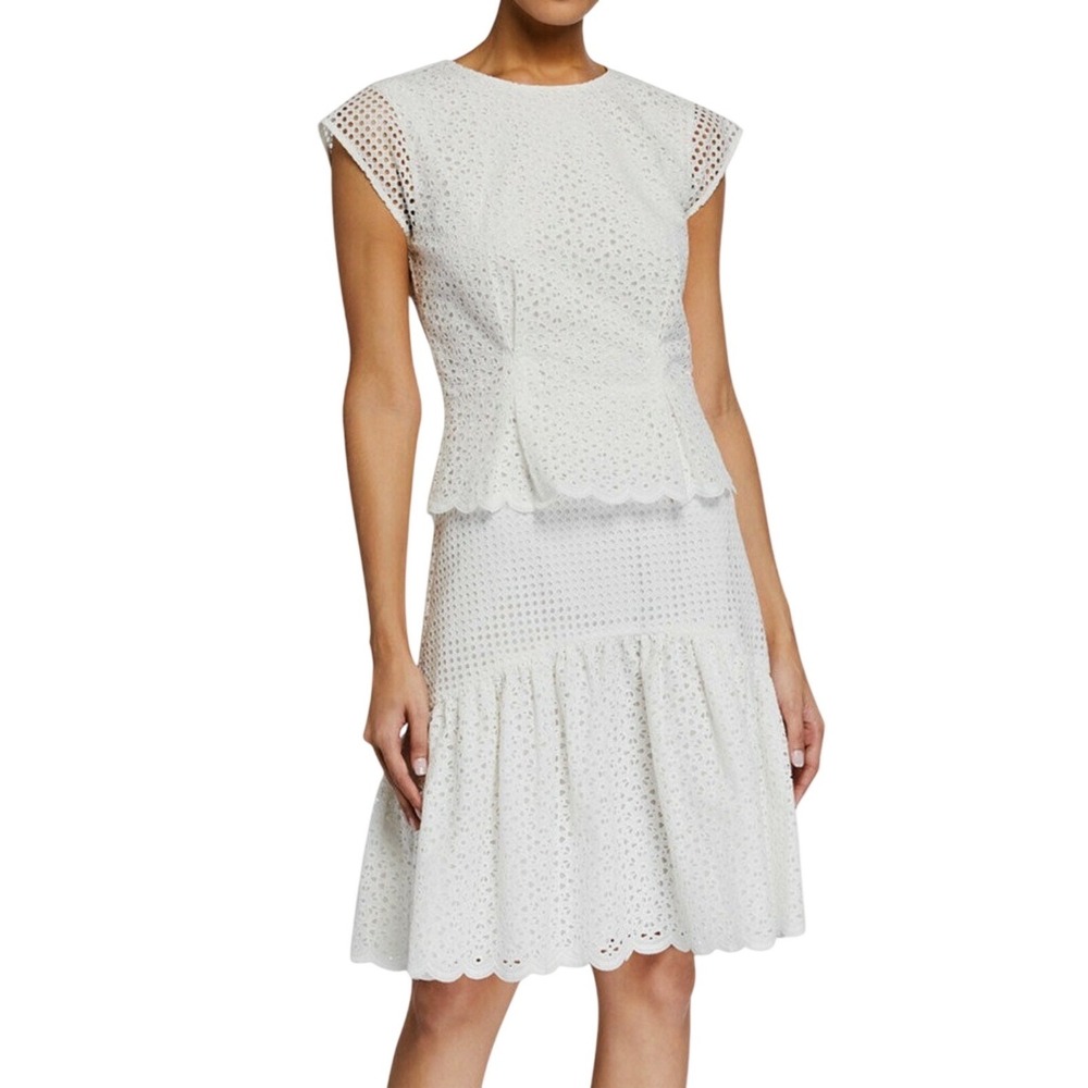 Diane Von Furstenberg White Eyelet Mini Dress